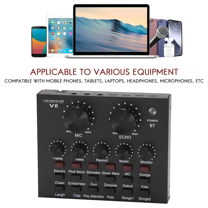 Usb Live Microphone Sound Card Bluetooth