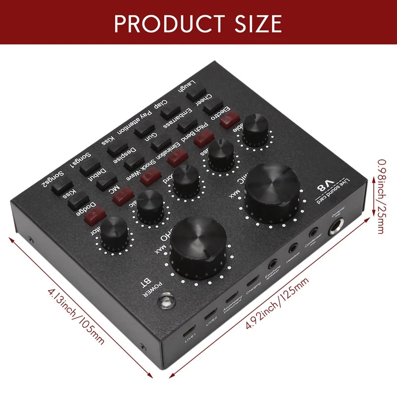 Usb Live Microphone Sound Card Bluetooth