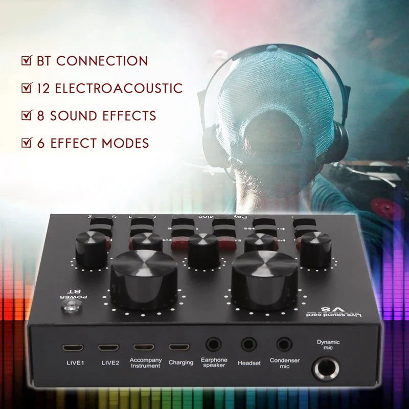 Usb Live Microphone Sound Card Bluetooth