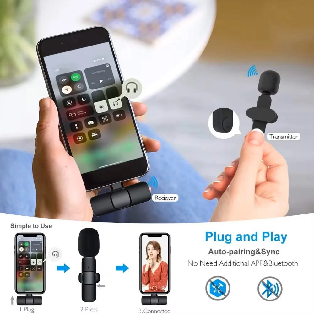 Mini micro Portable pour enregistrement Audio et vidéo, pour iPhone, Android