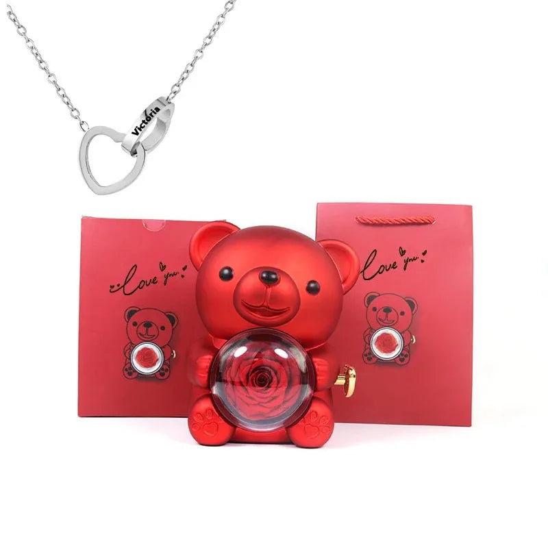 BOX SURPRISE OURSON ROSE ETERNEL