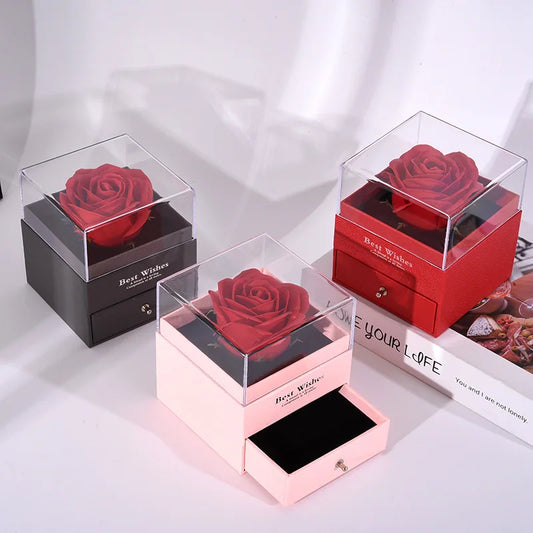 BOITE SURPRISE ROSE ETERNEL