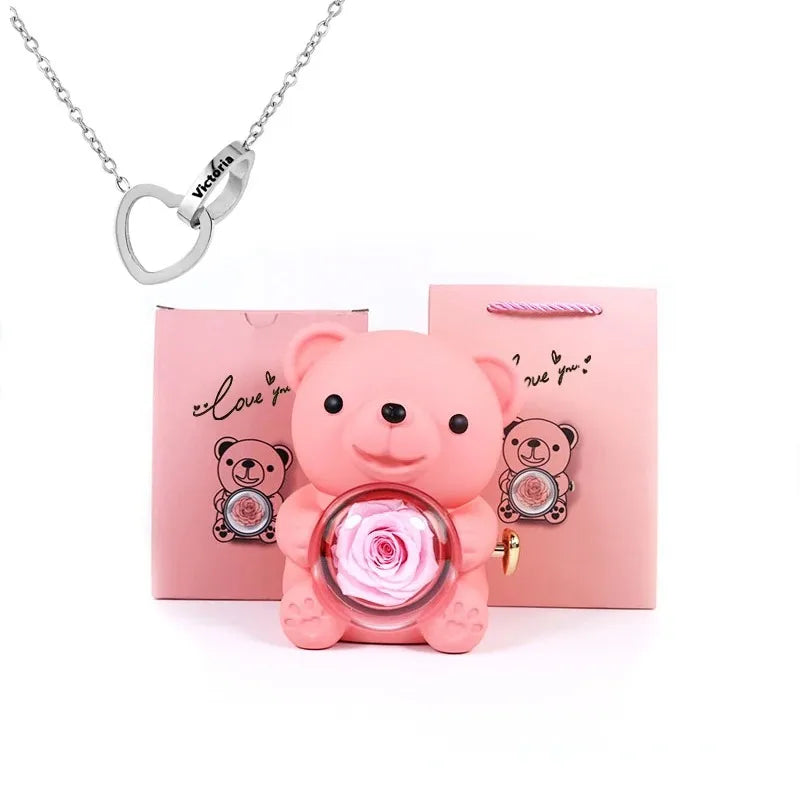 BOX SURPRISE OURSON ROSE ETERNEL