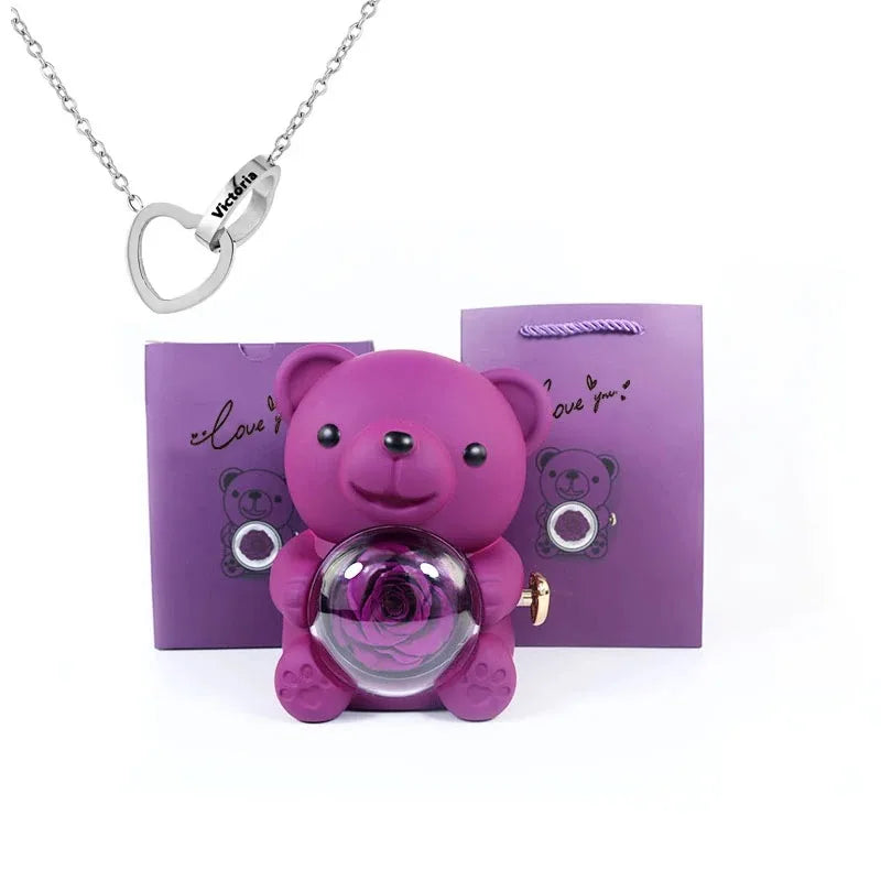 BOX SURPRISE OURSON ROSE ETERNEL