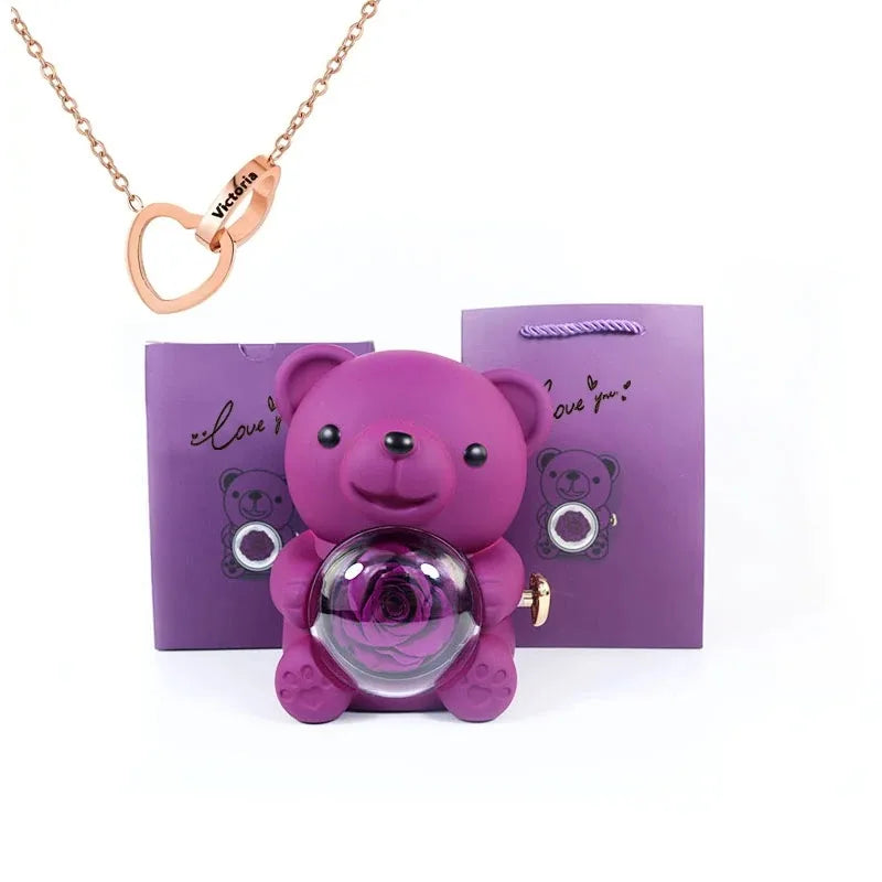 BOX SURPRISE OURSON ROSE ETERNEL