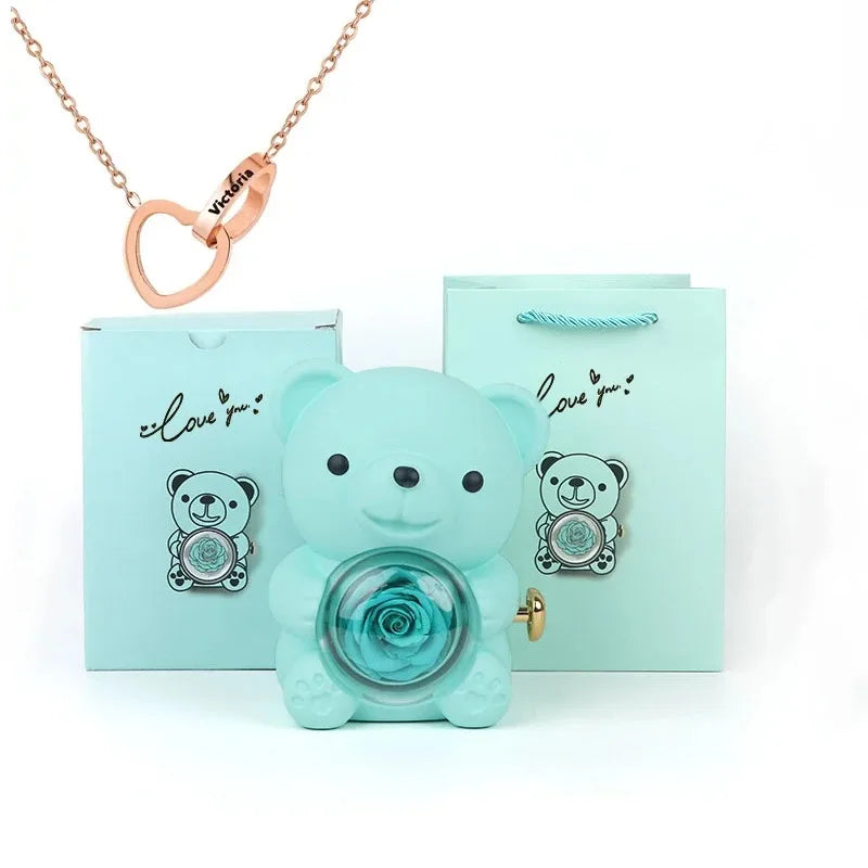BOX SURPRISE OURSON ROSE ETERNEL
