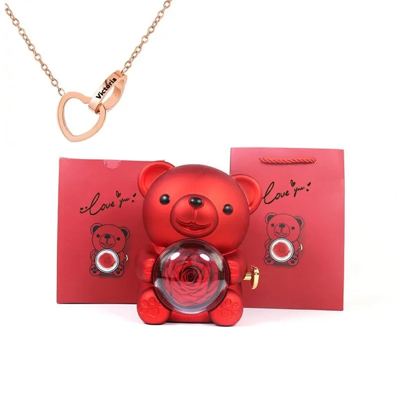 BOX SURPRISE OURSON ROSE ETERNEL