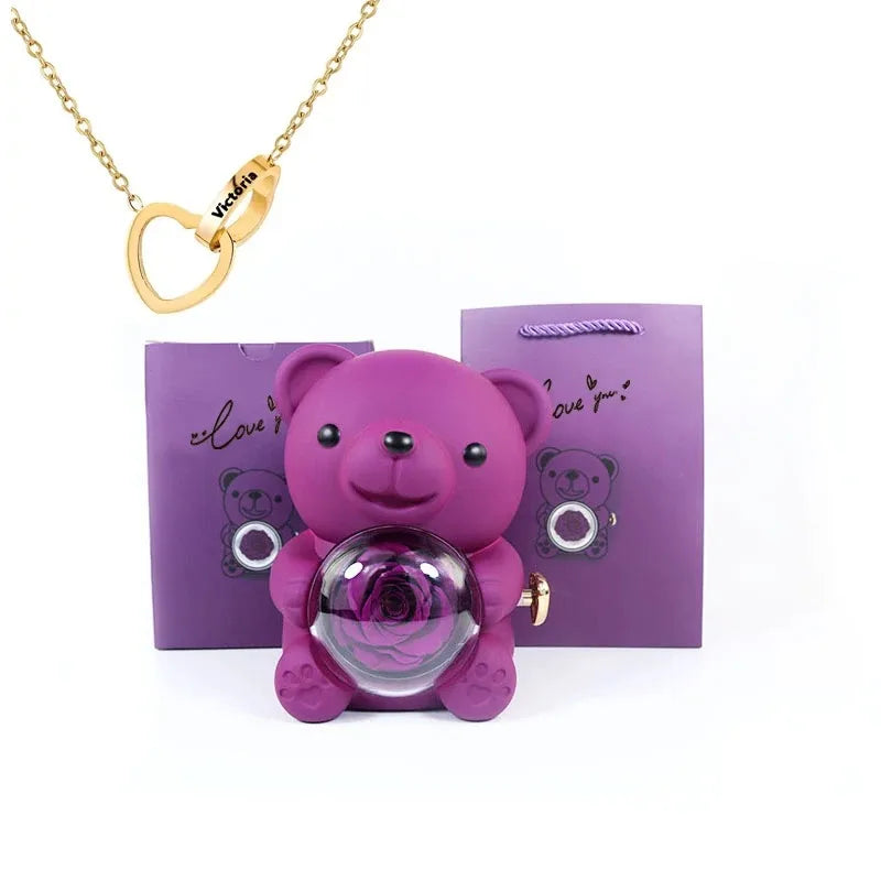 BOX SURPRISE OURSON ROSE ETERNEL