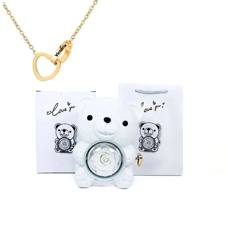BOX SURPRISE OURSON ROSE ETERNEL