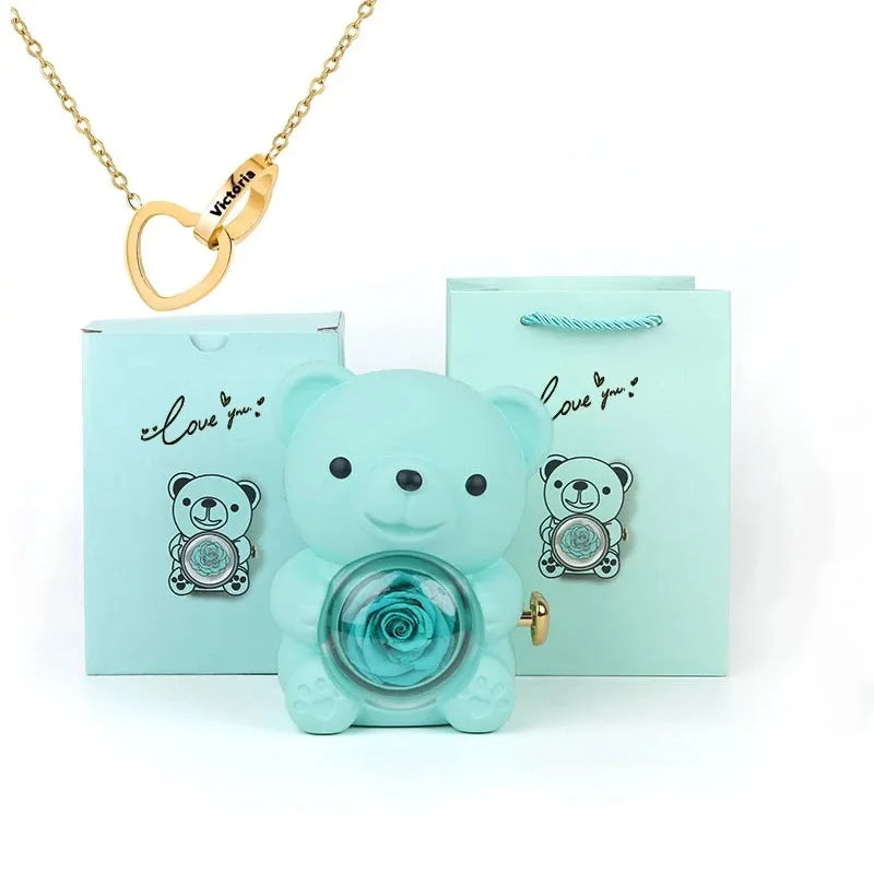 BOX SURPRISE OURSON ROSE ETERNEL