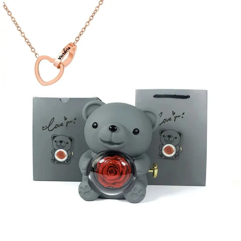 BOX SURPRISE OURSON ROSE ETERNEL