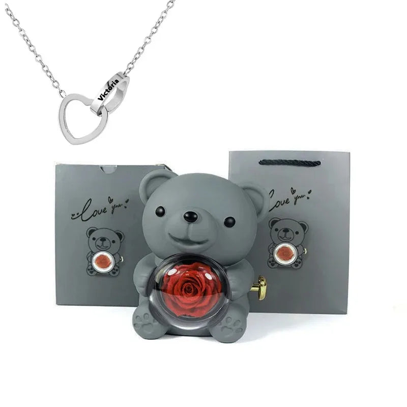 BOX SURPRISE OURSON ROSE ETERNEL
