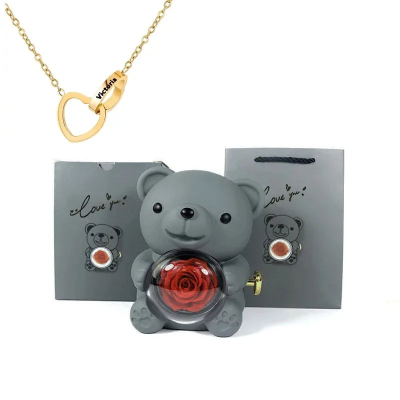 BOX SURPRISE OURSON ROSE ETERNEL