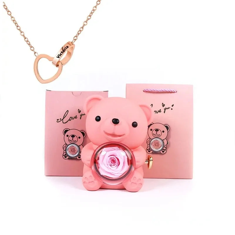 BOX SURPRISE OURSON ROSE ETERNEL