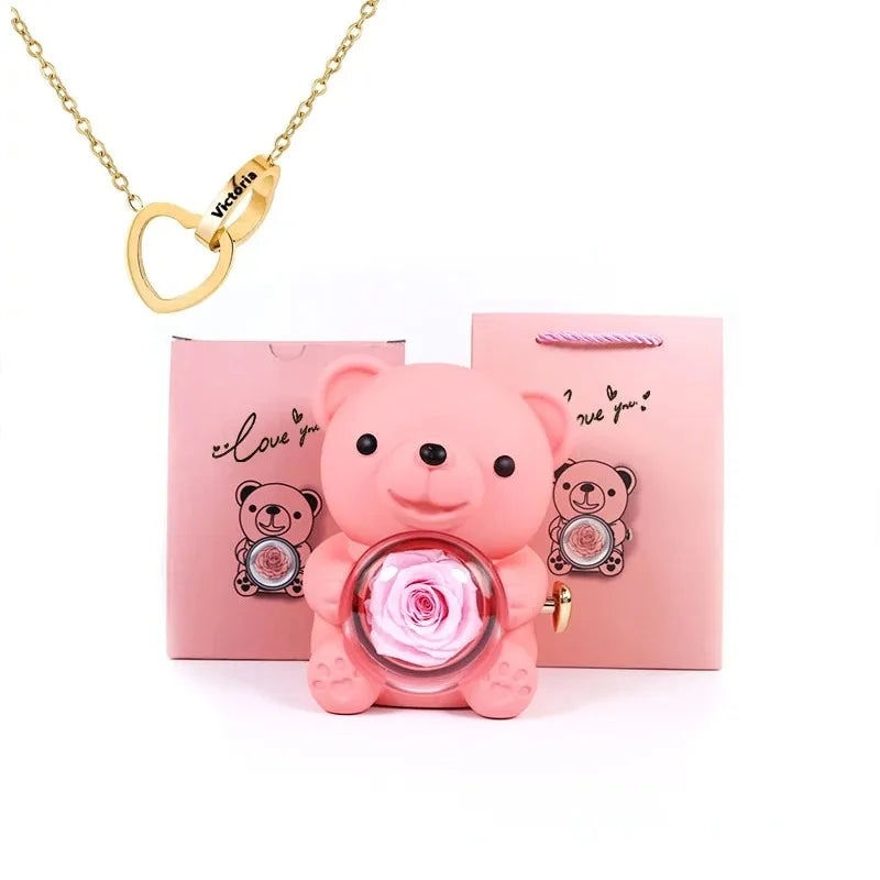 BOX SURPRISE OURSON ROSE ETERNEL