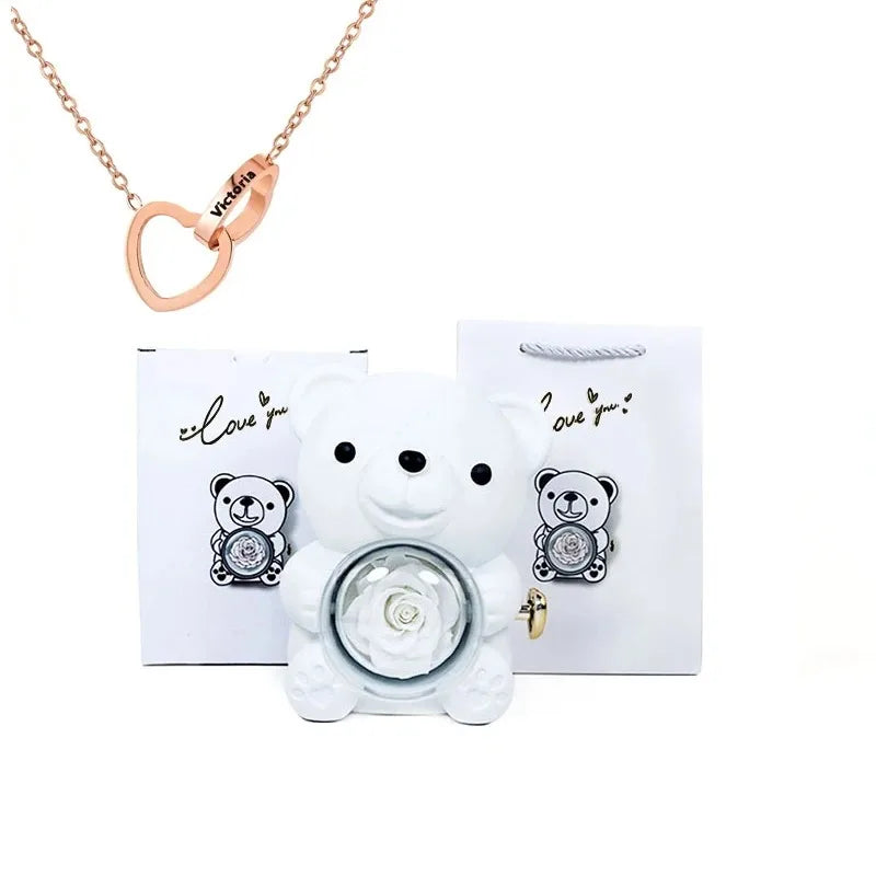 BOX SURPRISE OURSON ROSE ETERNEL