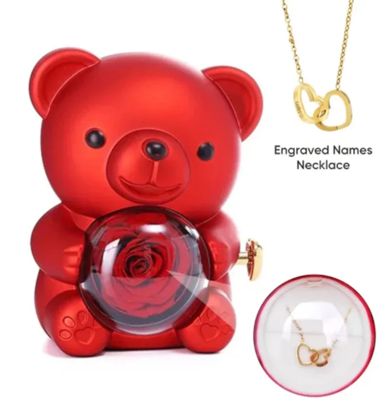BOX SURPRISE OURSON ROSE ETERNEL